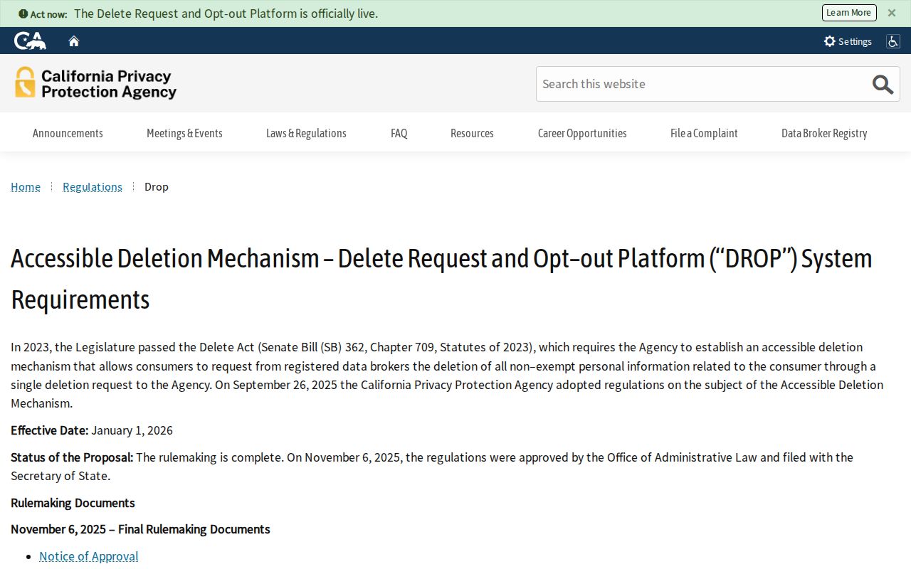West Sacramento neighbors lookup reference to California data broker deletion rules