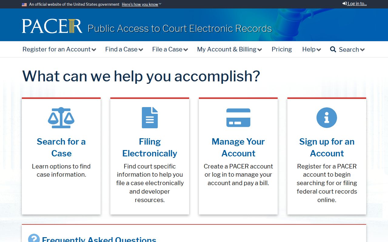West Sacramento resident lookup reference to PACER federal case access